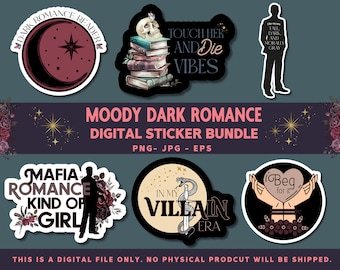 Pegatinas de romance oscuro: Moralmente gris, mafia, obscenidad picante (PNG digital)
