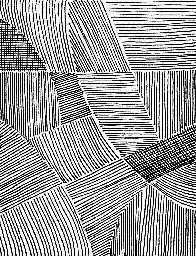 Line Drawing Prints Set of 3 Prints Black and White Abstract | Etsy