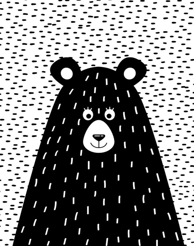 Nursery Prints Set Of 3 Black and white Prints Cute Animal Etsy