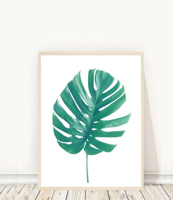 Monstera Leaf Print Tropical Leaf Printable Art Palm Art | Etsy