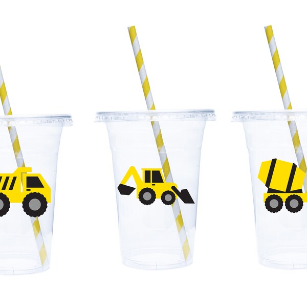 Construction Truck Disposable Birthday Party Favor Cup