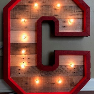 30 Lighted Marquee Letters Large Wood Letters Marquee Lights Light Up Letters Wedding Letters Event Decor Large Marquee Letters image 7