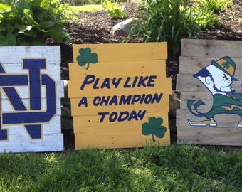Notre Dame Wood Signs (Set of 3)