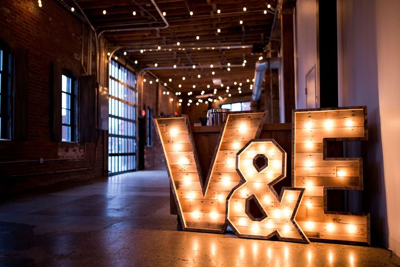 48 Lighted Marquee Letters Rustic Wood Marquee Light Etsy