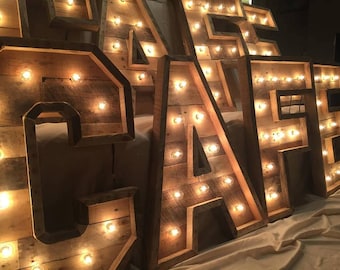 24" Lighted Marquee Letters | Marquee Lights | Industrial | Farmhouse | Letter | Decor | Lighted Letters | Lighted Letters | Light Up Letter