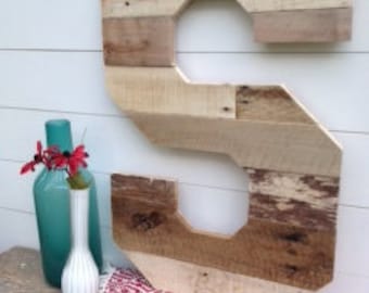 24" Untrimmed Reclaimed Wood Letter | Large Wooden Letters | Decor | Home | Nursery | Wedding | Farmhouse | Rustic | Boutique | Guest Book