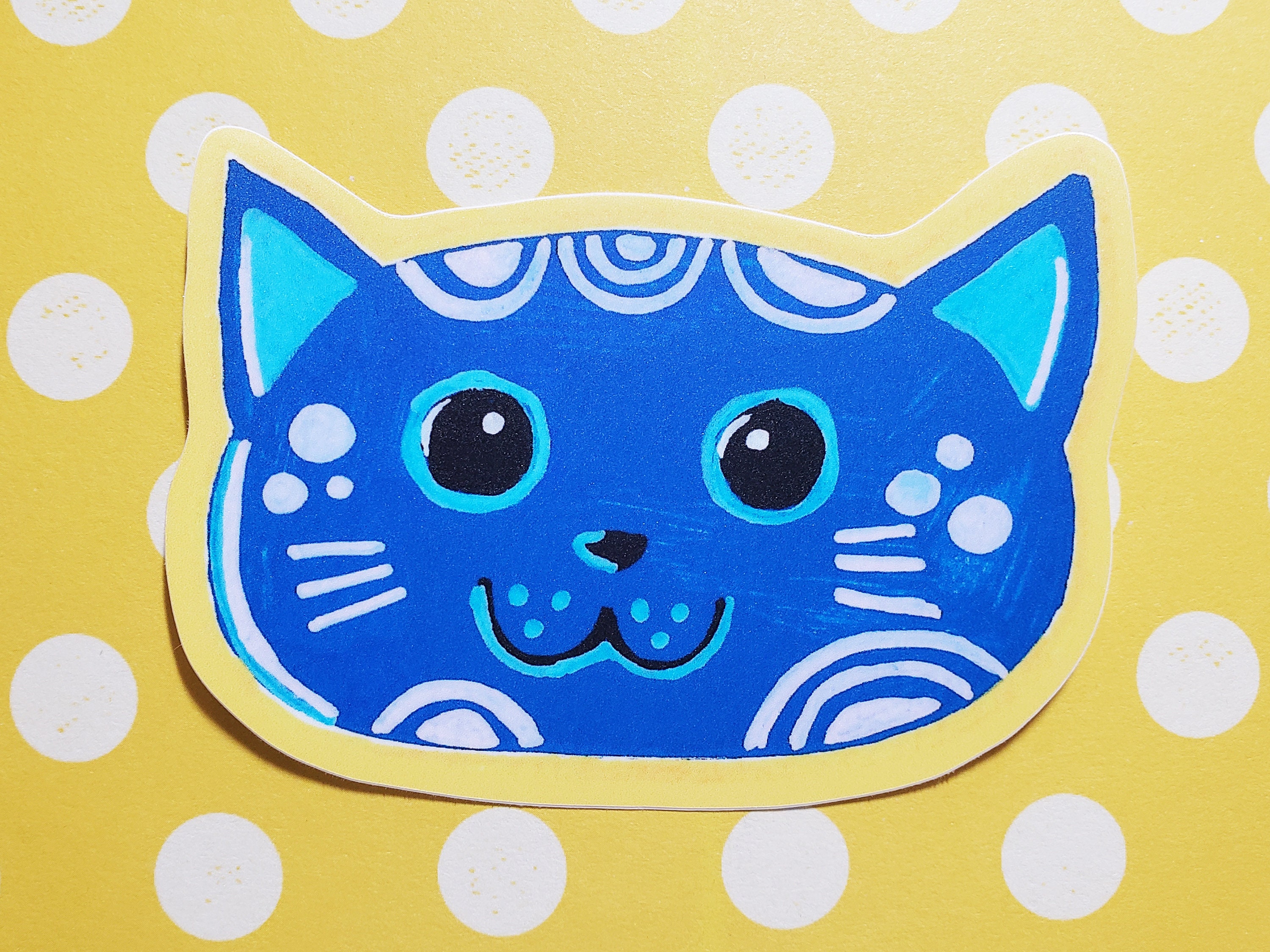 Blue Cat Sticker