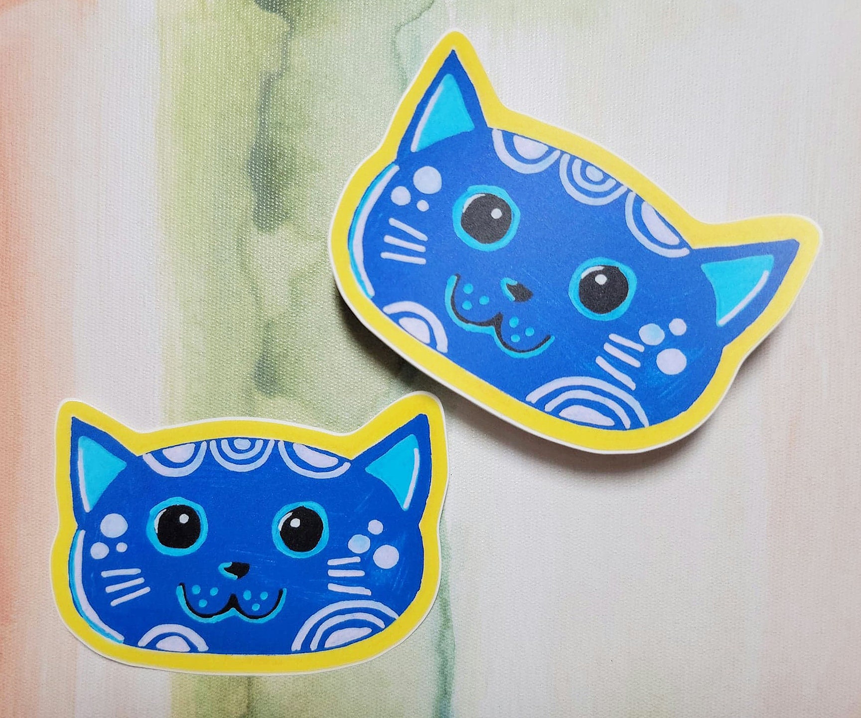 Blue Cat Sticker