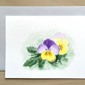Tarjeta de felicitación pintada a mano, 5x7, tarjeta de pensamientos, tarjeta en blanco, tarjetas de acuarela originales, tarjeta hecha a mano