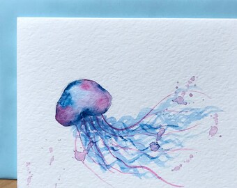Artery8 Gato Siamés Con Flores Azules Acuarela Y Tinta Ilustración
