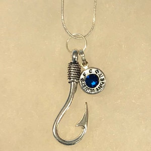 9mm bullet jewelry fishing necklace fishhook necklace silver tone fishhook image 4