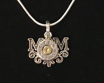 Mom bullet jewelry necklace, 9mm, Mother's Day gift, silver bullet gift, Personalized gift for her