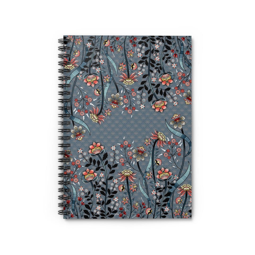 Floral Pattern Notebook | Spiral Ruled Journal - Etsy