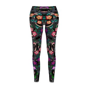 Leggings florales con estampado de serpiente pitón bola