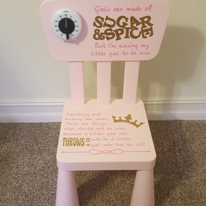 VINYL ONLY - Girls Time Out Chair Vinyl Decal - Girl Quote