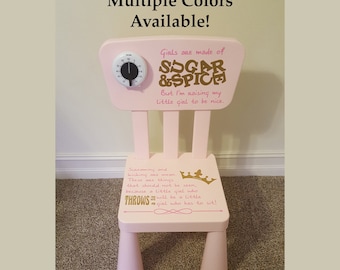 Personalized Girls Time Out Chair with Timer - Discipline Training