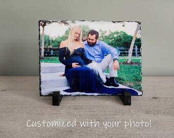 Personalized Photo Slate, Maternity Photoshoot, Baby Shower Gift, Pregnancy, Gifts for Mom, New Mom, Mom to Be, Mothers Day, Mother, Woman