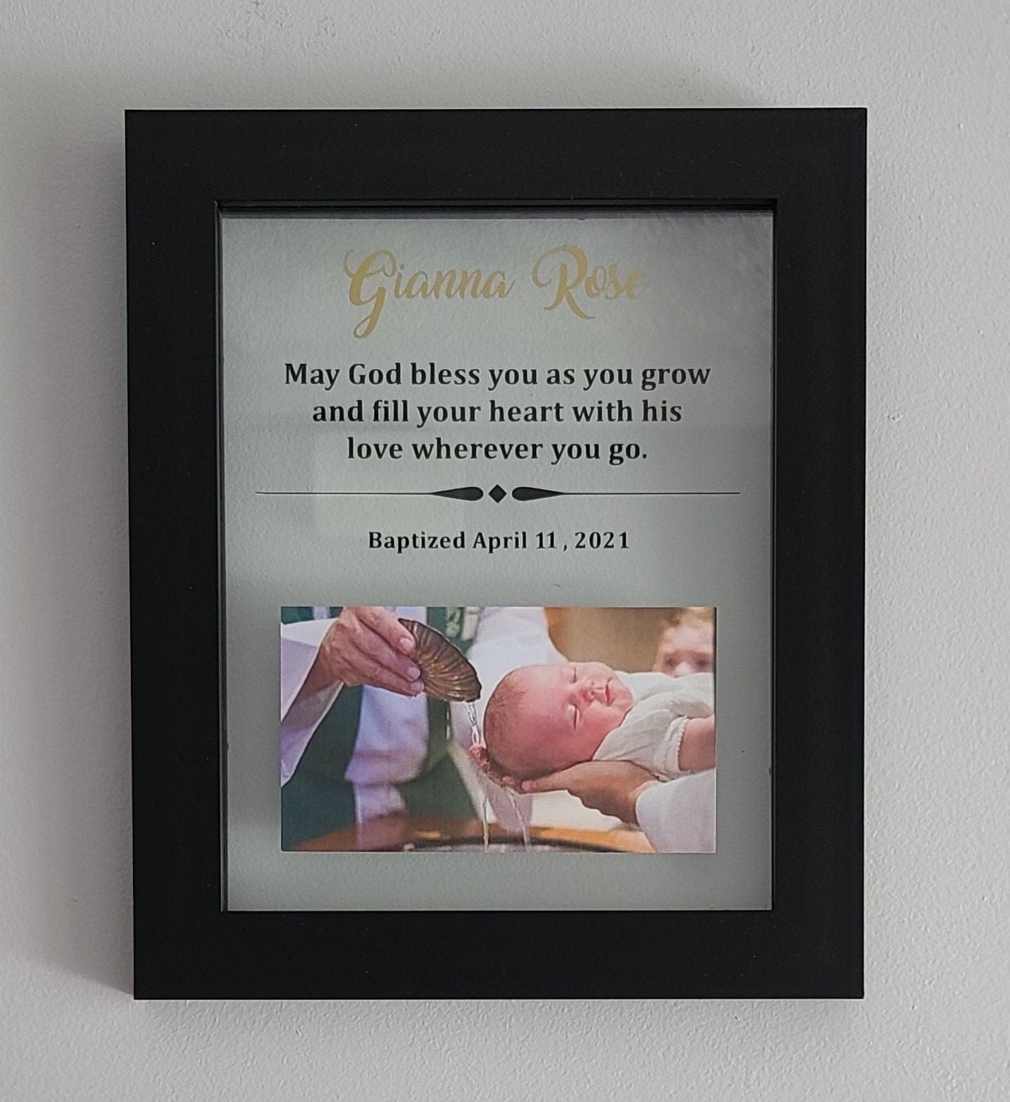 Baptism Frame Christening Frame Baptism Gift Christening Etsy