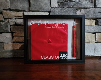 Graduation Cap Tassel Shadowbox, OH The PLACES You WILL Go, Etched, Sandblasted, Milestone Keepsake Frame, Graduation Gift, Grad, Class Of