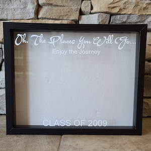 Graduation Cap Tassel Shadowbox, Oh The Places You Will Go, Milestone Keepsake Frame, Son Daughter Graduation Gift, Graduate, Grad, Class of