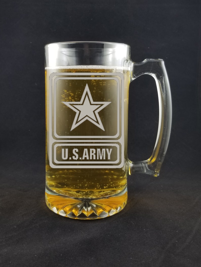 U.S. Army Beer Mugs Deep Etched Hand Crafted Etsy