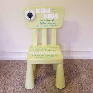 VINYL ONLY - Kids Time Out Chair Vinyl Decal - Neutral Quote