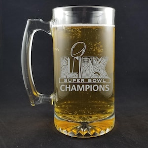 Pamiątkowe kufle do piwa Philadelphia Eagles Superbowl LIX Champions - głęboko trawione, piaskowane, futbol, Jalen Hurts, Saquon Barkley, Smith