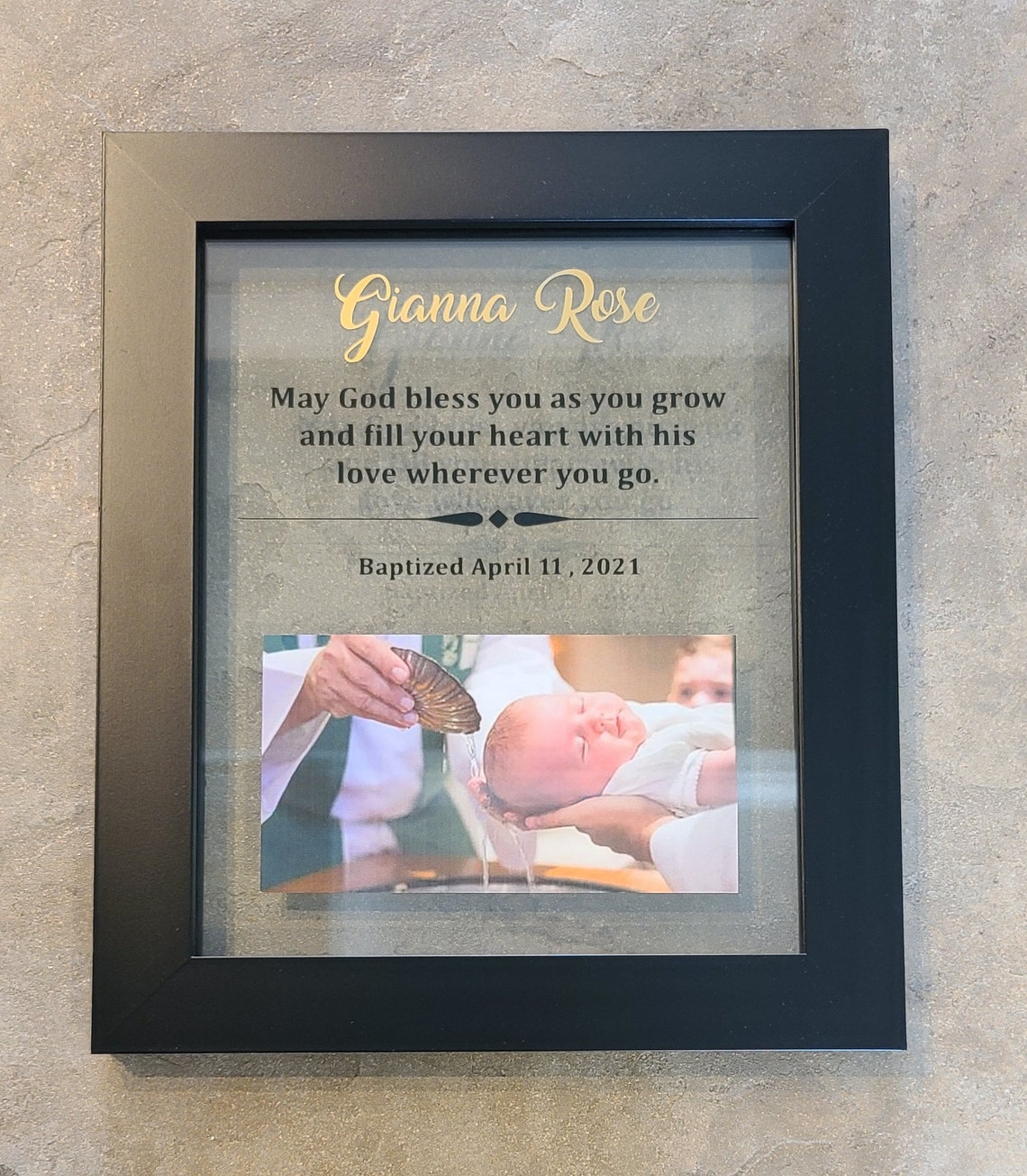 Baptism Frame Christening Frame Baptism Gift Christening Etsy