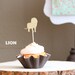 LION Cupcake Toppers Lion King Party Decorations Baby Shower/First 1st Birthday Party/Safari Zoo Gold Glitter/Grey/Green/Safari Lion Party