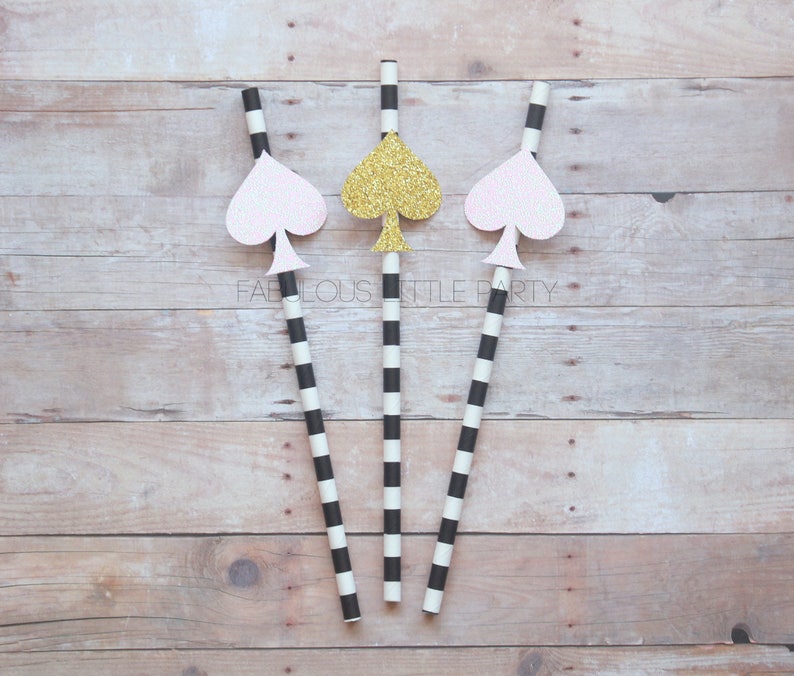 Spade Party Decorations Paper Straw Casino Bachelorette Etsy
