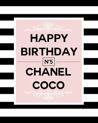 HAPPY BIRTHDAY Party sign Chanel Coco centerpiece table decor | Etsy
