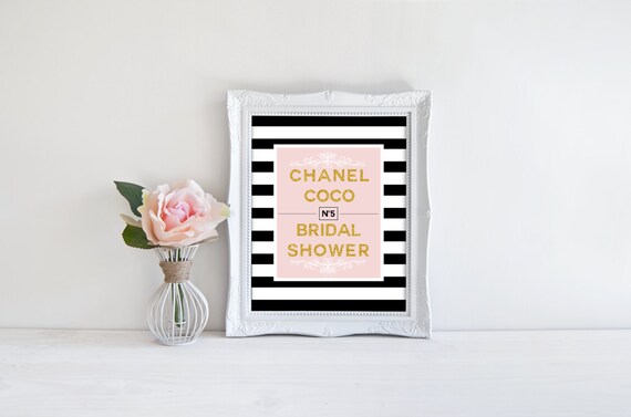 Bridal Shower Party Sign Chanel Coco Digital Printable Etsy