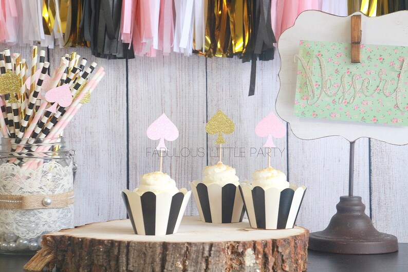 Spade Cupcake Toppers Paris Party Decorations Bridal Shower Etsy