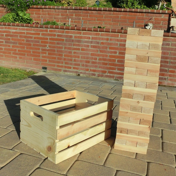 Giant Tumbling Blocks Game With Custom Crate (Giant Jenga)