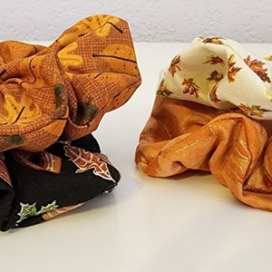 Scrunchies Fall Orange Leaf Scrunchies Pumpkin Scrunchies Autumn Leaf ...