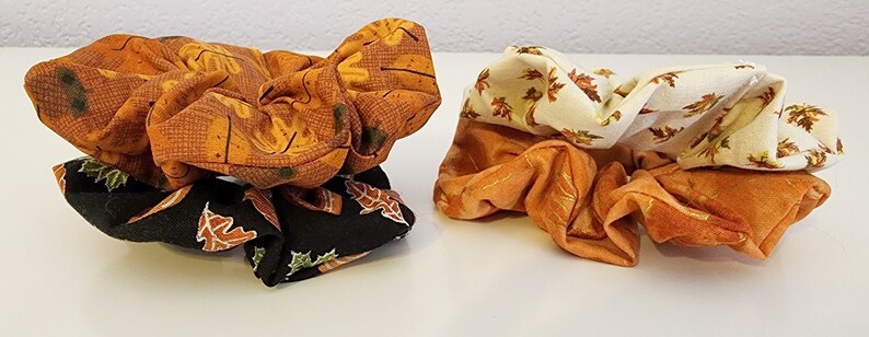 Scrunchies Fall Orange Leaf Scrunchies Pumpkin Scrunchies Autumn Leaf ...