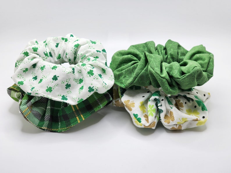 Scrunchie St St. Patrick's Day Scrunchies,cotton Scrunchies,green and White ...