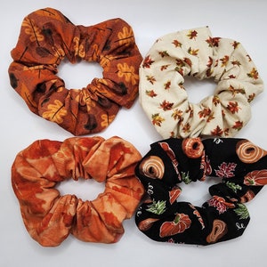 Scrunchies Fall Orange Leaf Scrunchies Pumpkin Scrunchies Autumn Leaf ...