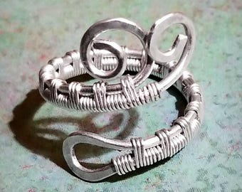 Wave Ring / Wire Wrapped Ring / Silver Wire Ring Gift For Her / Boho Ring / Wire Wrap Jewelry / Silver Wave Ring / Beach Ring / Wire Weave