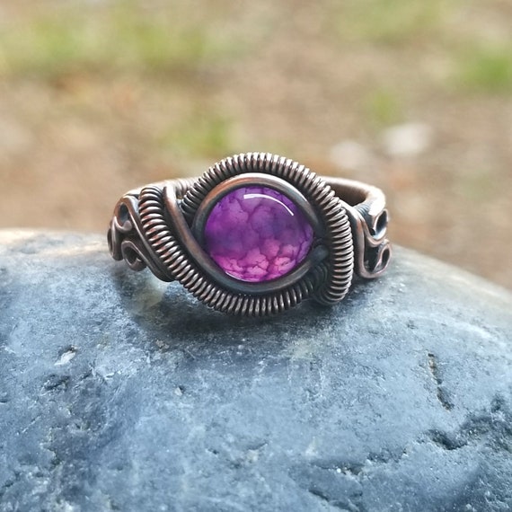 Purple agate ring discount