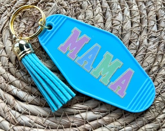 MAMA Motel Keychain with Tassel - Personalized Name Option