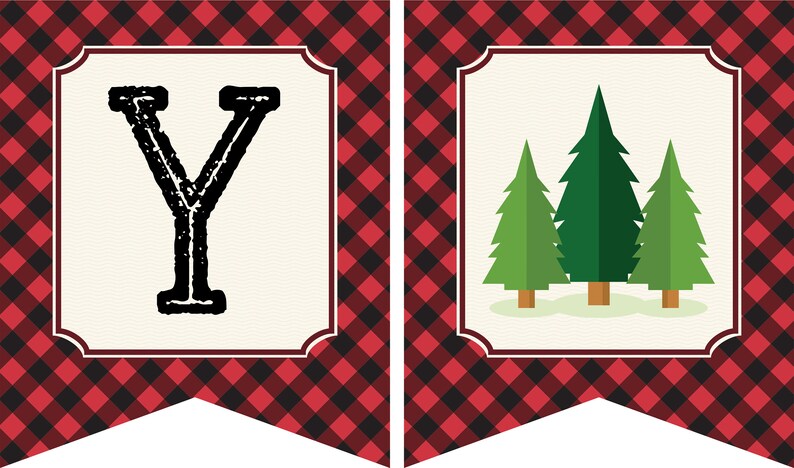 Lumberjack Birthday Banner Outdoor Theme B-Day All Text Editable Woodsman Camping Theme Birthday Boy Party Decor