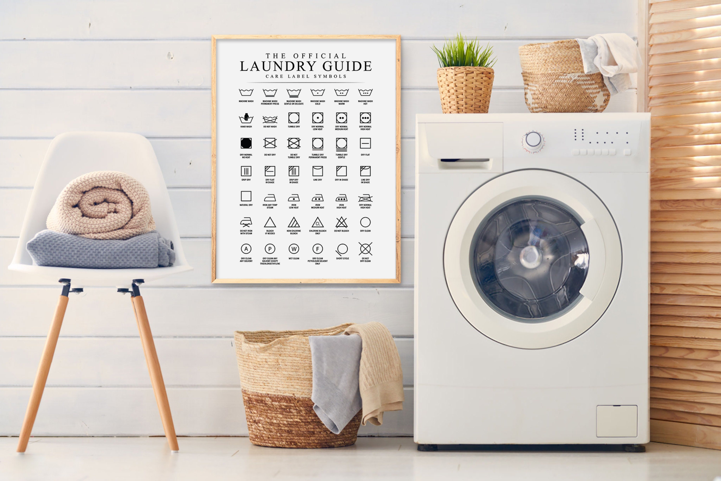 Laundry Care Guide Print / Laundry Room Decor / Washing Etsy