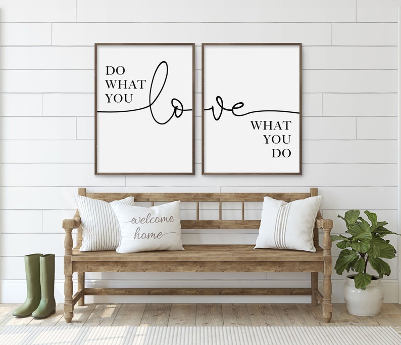 Do What You Love Print Set Of Two Home Wall Art Home Office Design Scandinavian Decor Printable Wall Sign Office Decoration Prints Art Collectibles Kromasol Com