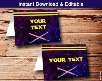 Inspired Star Wars Food Labels / Placement Cards - EDITABLE & PRINTABLE - Instant Download - by Paper Dove Design SW1