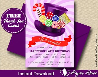 Willy Wonka Invite Etsy