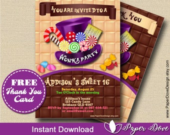 Willy Wonka Invite Etsy