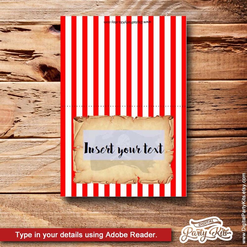 Pirate Party Food Labels / Placement Cards - EDITABLE &amp; PRINTABLE ...