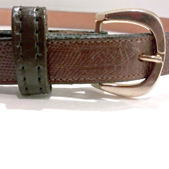 Lucchese Belt, Leather Belt, Lizard Grain Belt, Vi