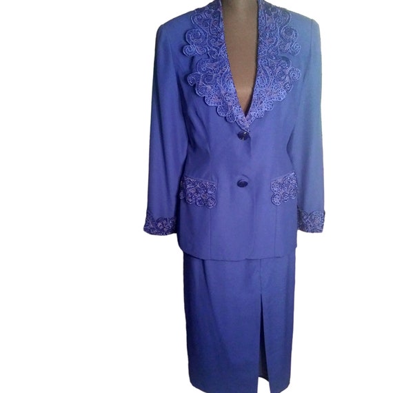 Orlando Rossi Suit, Midi Skirt Suit, Size 10 Dres… - image 9